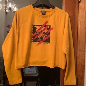 Mustard Tigers Blood Cropped Crewneck